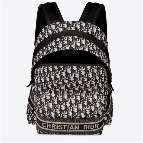 blue dior backpack